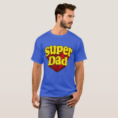 Superheld Pap, superheld rood/geel/blauw Vaderdag T-shirt (Voorkant volledig)