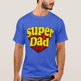 Superheld Pap, superheld rood/geel/blauw Vaderdag T-shirt