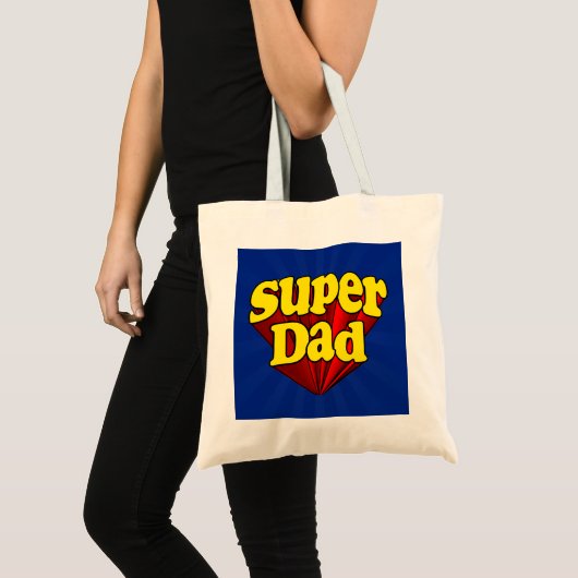 Superheld Pap, superheld rood/geel/blauw Vaderdag Tote Bag (Voorkant (product))