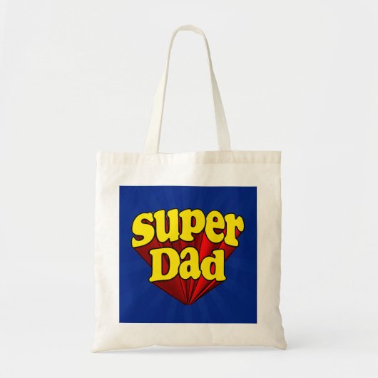 Superheld Pap, superheld rood/geel/blauw Vaderdag Tote Bag (Voorkant)