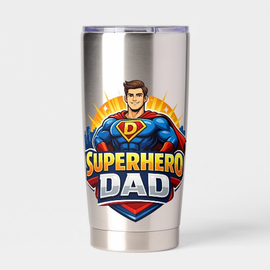 Superheld Papa Geïsoleerde Drinkbeker (Voorkant)