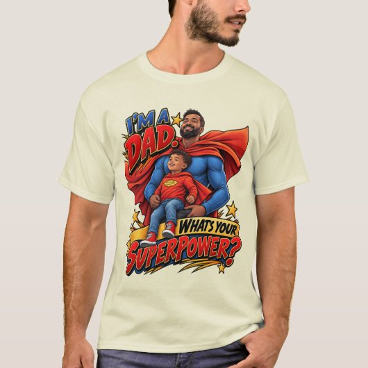 Superheld Papa Heren T-Shirt (Voorkant)