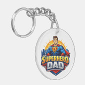 Superheld Papa Sleutelhanger (Voorkant Links)