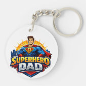 Superheld Papa Sleutelhanger (Achterkant)