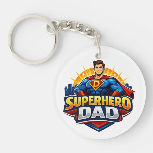 Superheld Papa Sleutelhanger (Voorkant)