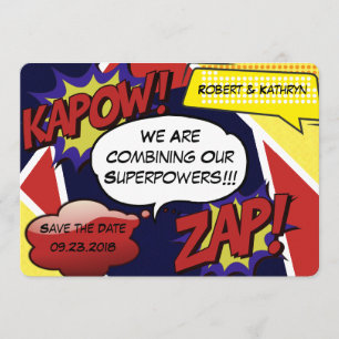 Superheld Parody Save the Date Wedding