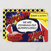 Superheld Parody Save the Date Wedding (Voorkant / Achterkant)