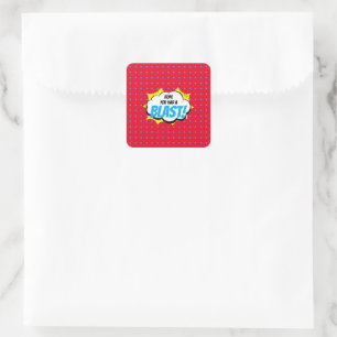 Superheld Party bedankt Vierkante Sticker