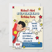 Superheld Party Birthday Invitation Kaart (Voorkant)