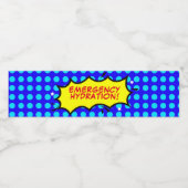 Superheld party EMERGENCY Hydring Waterfles Etiket (Enkel label)