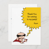 Superheld Party - Hartelijk dank Bedankkaart (Voorkant / Achterkant)