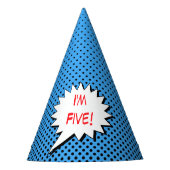 Superheld Party Pet - Blue Black Dot Custom Feesthoedjes (Voorkant)