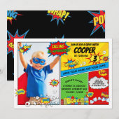 Superheld Party Super Hero Foto Birthday Kaart (Voorkant / Achterkant)