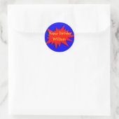 Superheld Party Thema Rood Blauw Ronde Sticker (Tas)