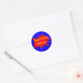 Superheld Party Thema Rood Blauw Ronde Sticker (Envelop)