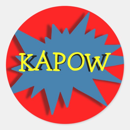 Superheld Party Thema Rood Blauw Ronde Sticker (Voorkant)