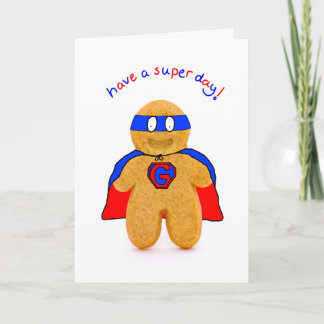 superheld peperkoek man karakter verjaardagskaart kaart