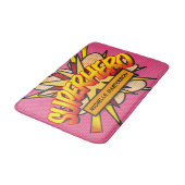 SUPERHELD Persoonlijk Roze Stripboek Plezierig Badmat (Gekanteld)