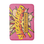 SUPERHELD Persoonlijk Roze Stripboek Plezierig Badmat (Voorkant Verticaal)