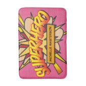 SUPERHELD Persoonlijk Roze Stripboek Pret Badmat (Voorkant Verticaal)