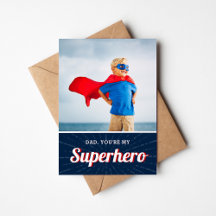 Superheld persoonlijke Vaderdag fotokaart