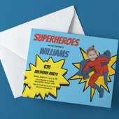 Superheld Photo Template Childrens Birthday Party Kaart