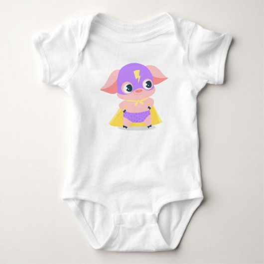 Superheld Pig Baby Sleeper Bodysuit (Voorkant)