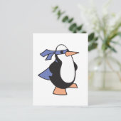 superheld pinguïn briefkaart (Staand voorkant)