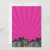 Superheld Pink Girl's uitnodiging Super Hero Invit (Achterkant)