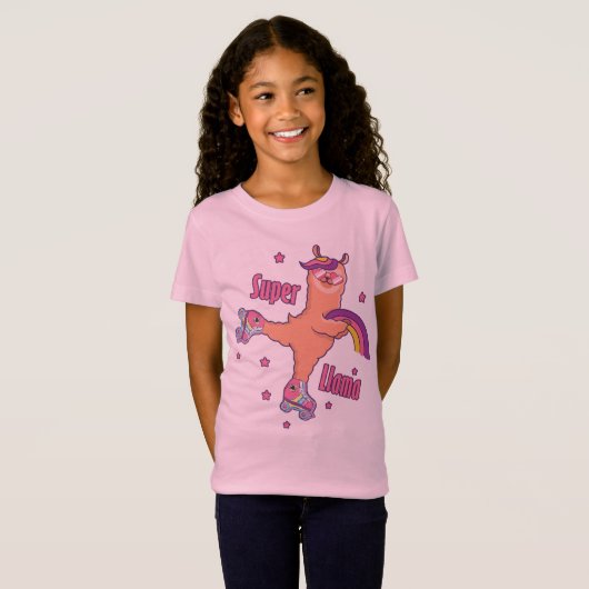 Superheld Pink Llama T-Shirt (Voorkant volledig)