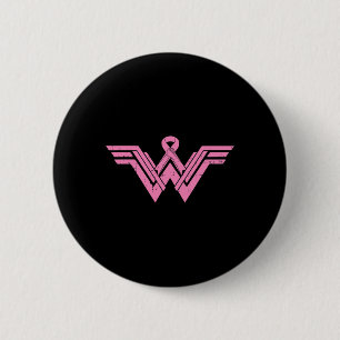 Superheld Pink Ribbon Breast Cancer Awareness Mam Ronde Button 5,7 Cm