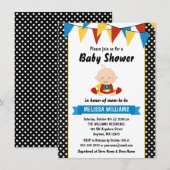 Superheld Polka Dot Bunting Baby shower Kaart (Voorkant / Achterkant)