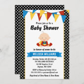 Superheld Polka Dot Bunting Baby shower Kaart (Voorkant / Achterkant)