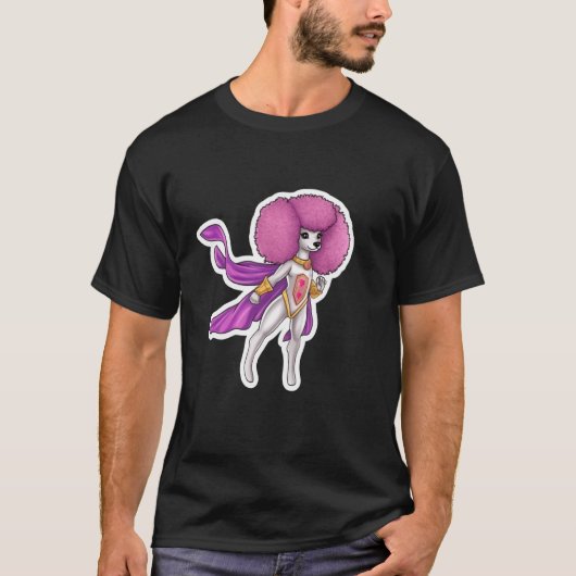Superheld Poodle Rode Kap Superheld Hond T-shirt (Voorkant)