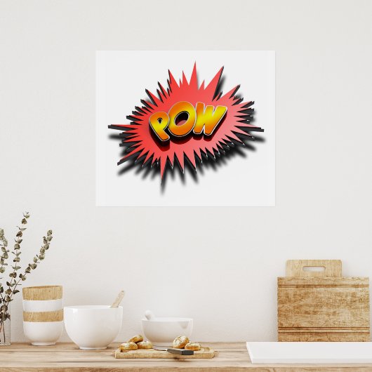 Superheld POW - Poster (Keuken)
