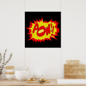 Superheld Pow Sound Effect Comic Noises and Sound Poster (Keuken)