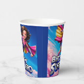 Superheld Power Girl Happy Birthday Papieren Bekers (Rechts)