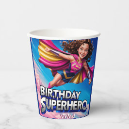 Superheld Power Girl Happy Birthday Papieren Bekers