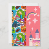 Superheld & Prinses Aangepaste Verjaardag Uitnodig Kaart (Achterkant)