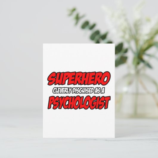 Superheld.. psycholoog briefkaart (Staand voorkant)