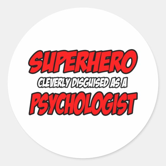 Superheld.. psycholoog ronde sticker (Voorkant)