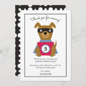 Superheld Puppy Verjaardagsfeestje Kinderen Bedank Bedankkaart (Voorkant / Achterkant)