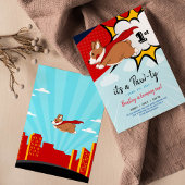 Superheld Puppy verjaardagsuitnodiging Kaart