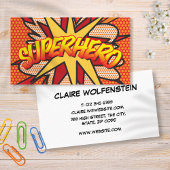 SUPERHELD Retro Stripboek Visitekaartje