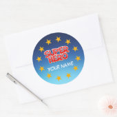 superheld ronde sticker (Envelop)