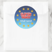 superheld ronde sticker (Tas)