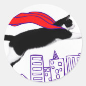 Superheld Ronde Sticker (Voorkant)