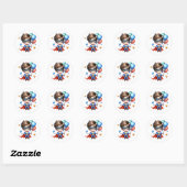 Superheld Ronde Sticker | Kinderen Verjaardagsfees (Vel)