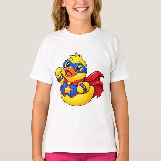 Superheld Rubber Eend Cartoon Held T-shirt (Voorkant)