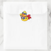 Superheld Rubber Eend Cartoon Held Vierkante Sticker (Tas)